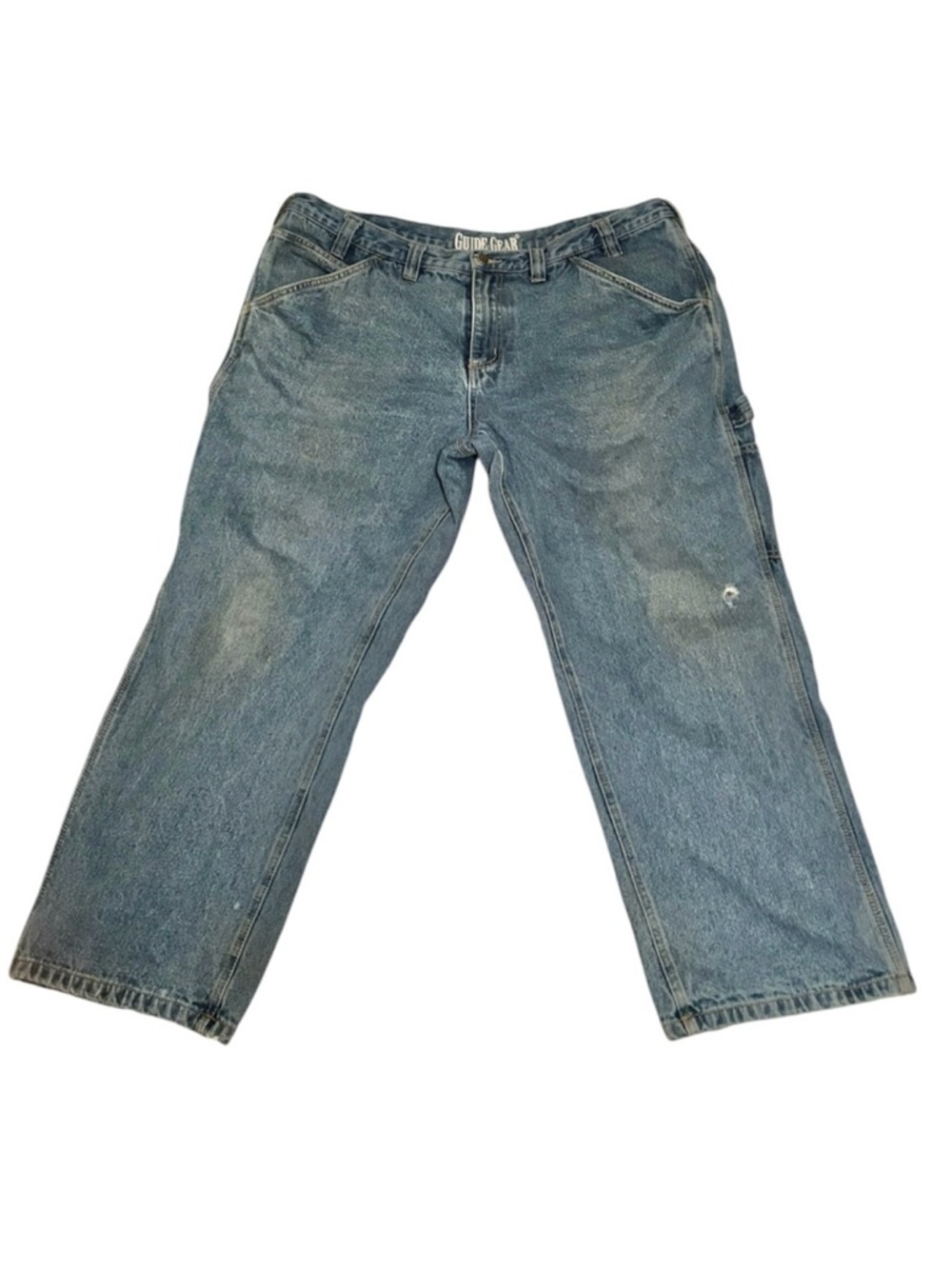 Vintage Guide Gear Men's Flannel Lined Insulated Carpenter Blue Jeans, [44 x 29]